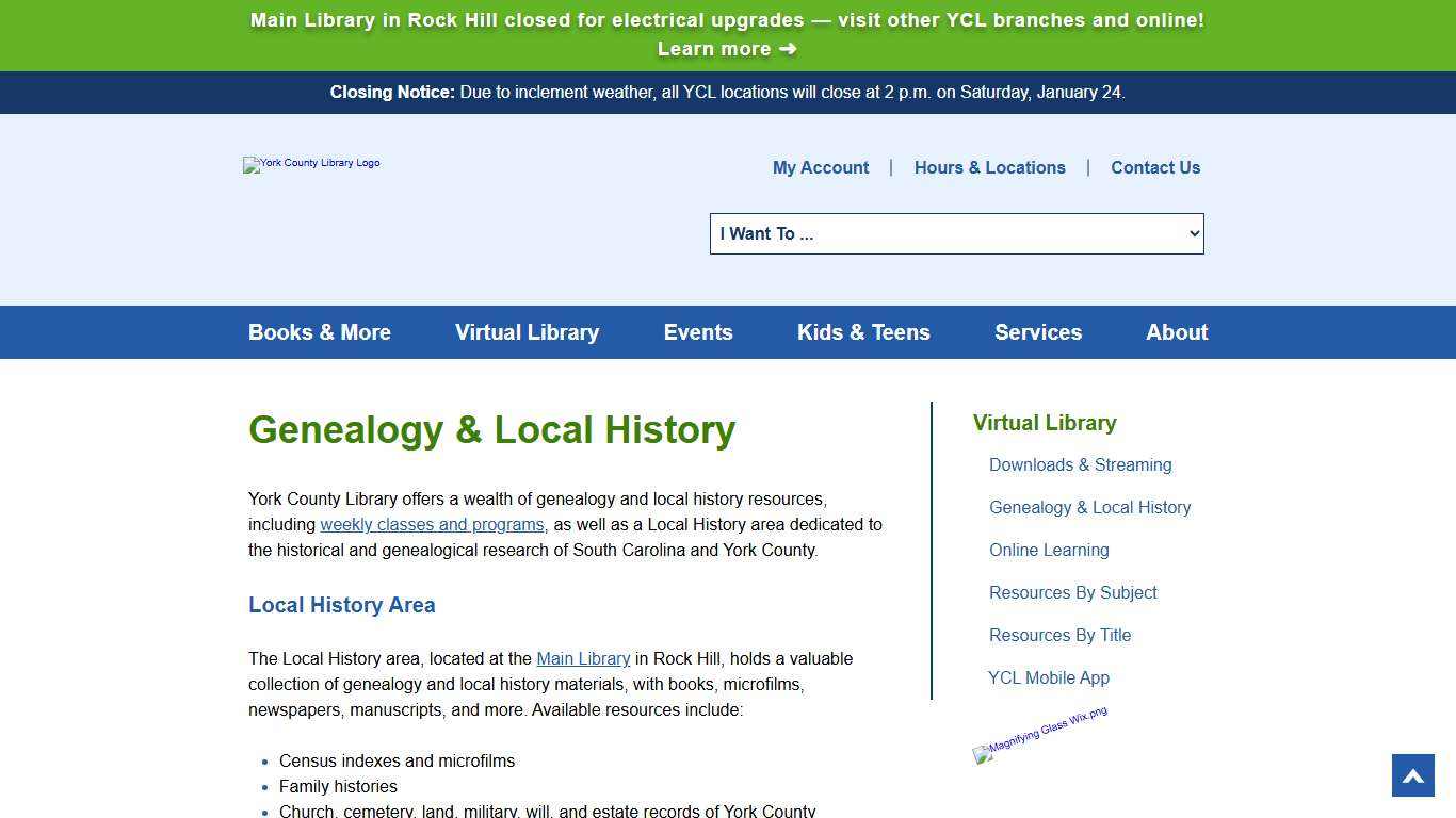 Genealogy & Local History York County Library